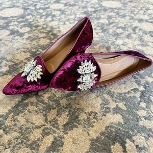 Aerosoles Low Heel Velvet Rhinestone Pump - Size 8.5